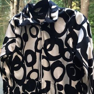 Zippered cotton long sleeved jacket and top